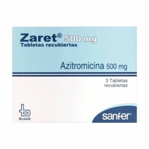 Zaret 500 mg 3 Tabletas Azitromicina