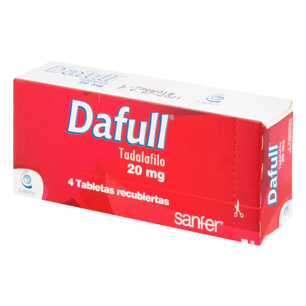 Dafull 20 mg 4 Tabletas Tadalafil - Imagen 2