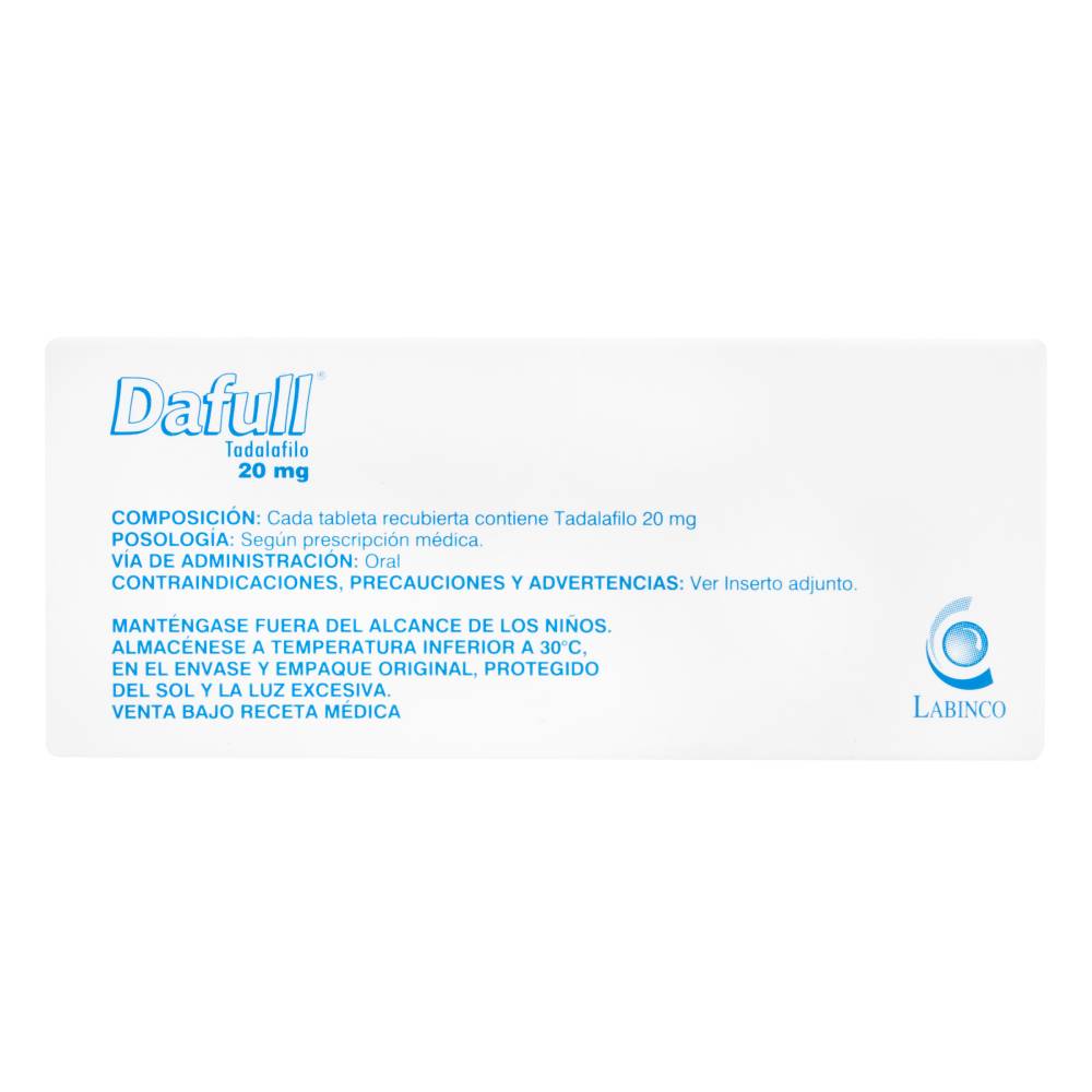 Dafull 20 mg 2 Tabletas Tadalafil - Imagen 3