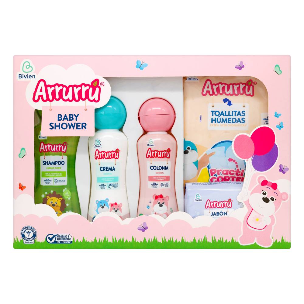 Estuche Arrurru Baby Shower Rosado 5 Unidades