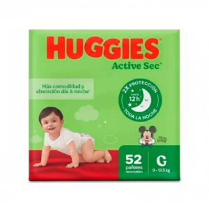 Pañales Huggies Active Sec Etapa 3 G 52 Unidades