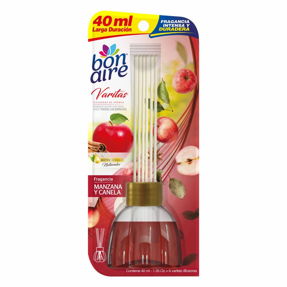 Ambientador Bonaire Varitas Manzana y Canela 40 ml