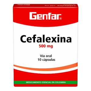 Cefalexina 500 mg 10 Cápsulas Genfar