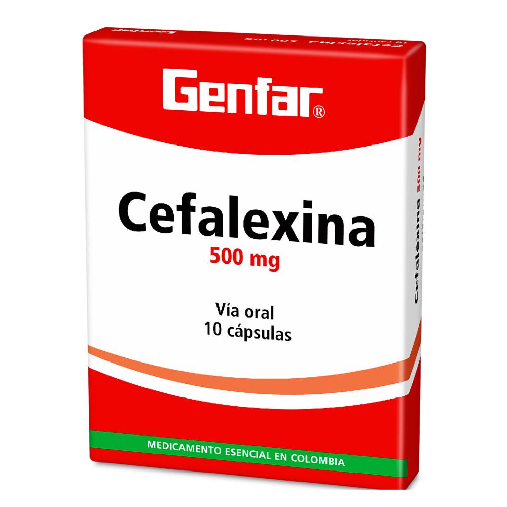 Cefalexina 500 mg 10 Cápsulas Genfar - Imagen 2