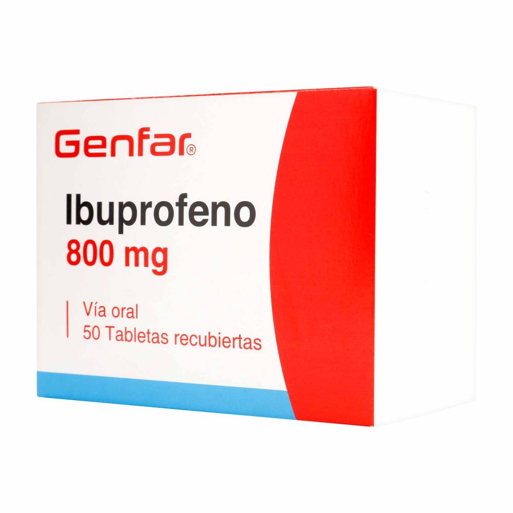 Ibuprofeno 800 mg 50 Tabletas Genfar - Imagen 2