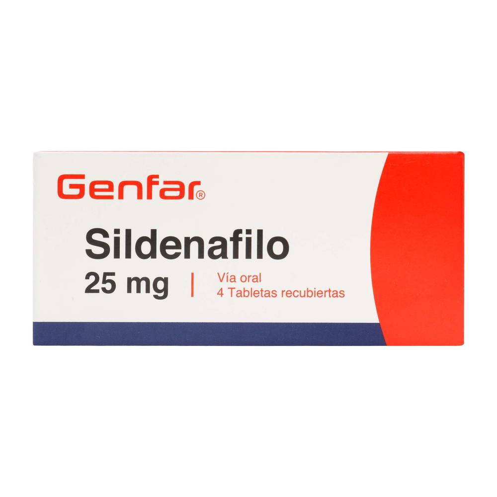 Sildenafil 25 mg 4 Tabletas Genfar