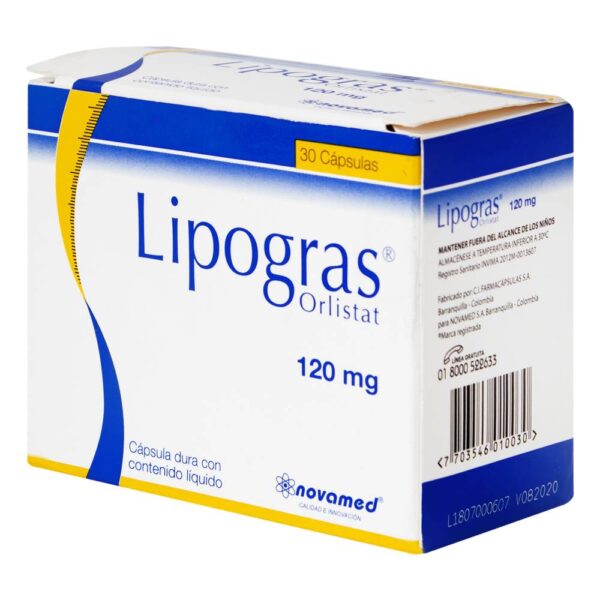 Orlistat Lipogras 120 mg 30 Cápsulas - Imagen 3