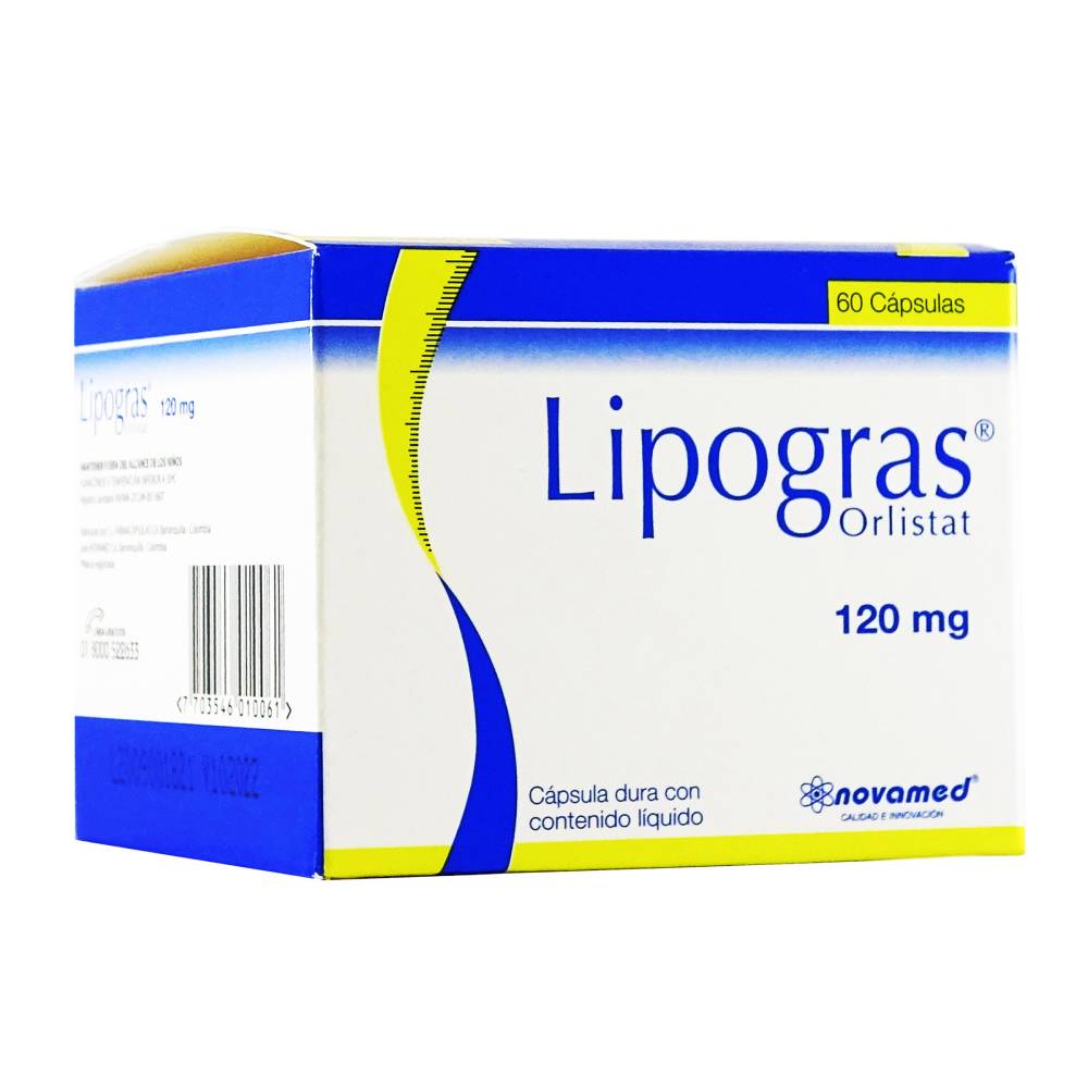 Orlistat Lipogras 120 mg 60 Cápsulas - Imagen 3