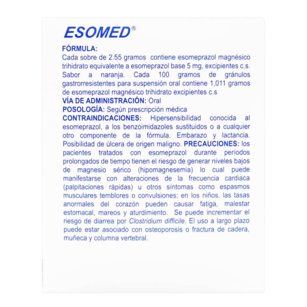 Esomed Esomeprazol 5 mg 28 Sobres - Imagen 3