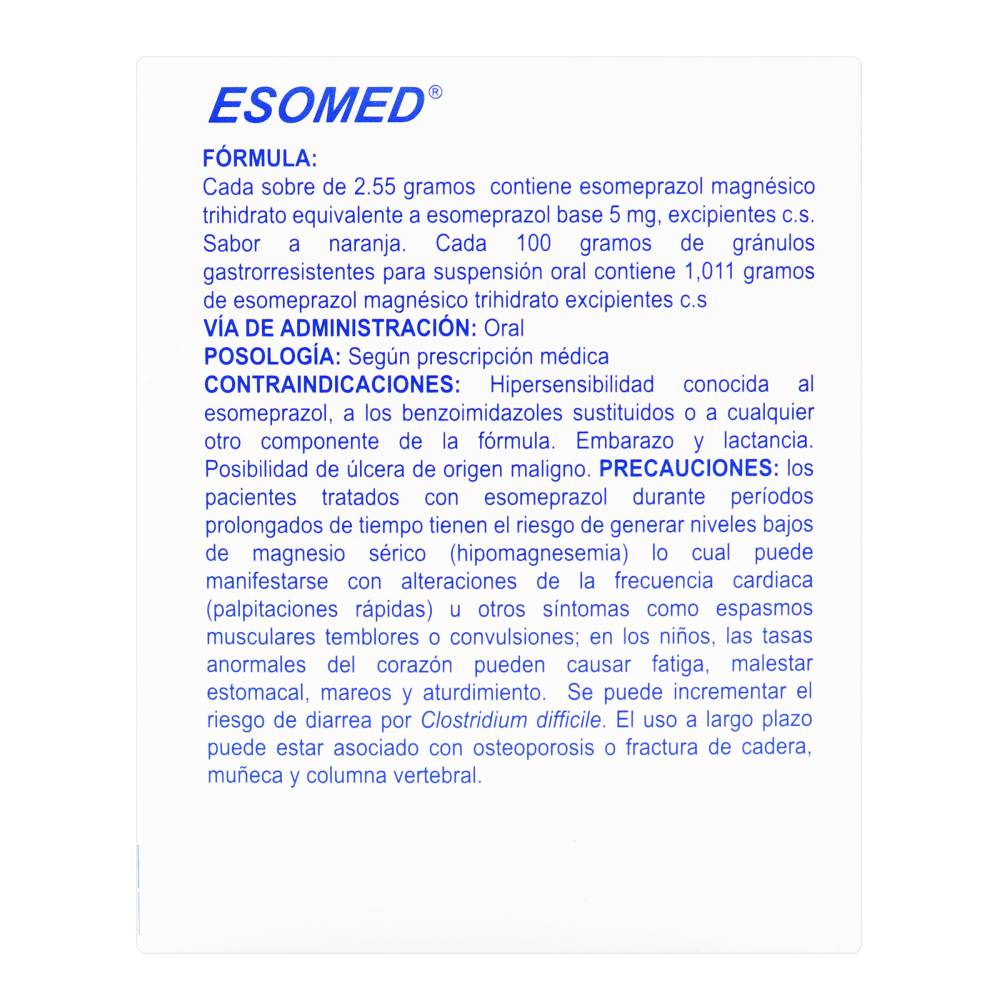 Esomed Esomeprazol 5 mg 28 Sobres - Imagen 3