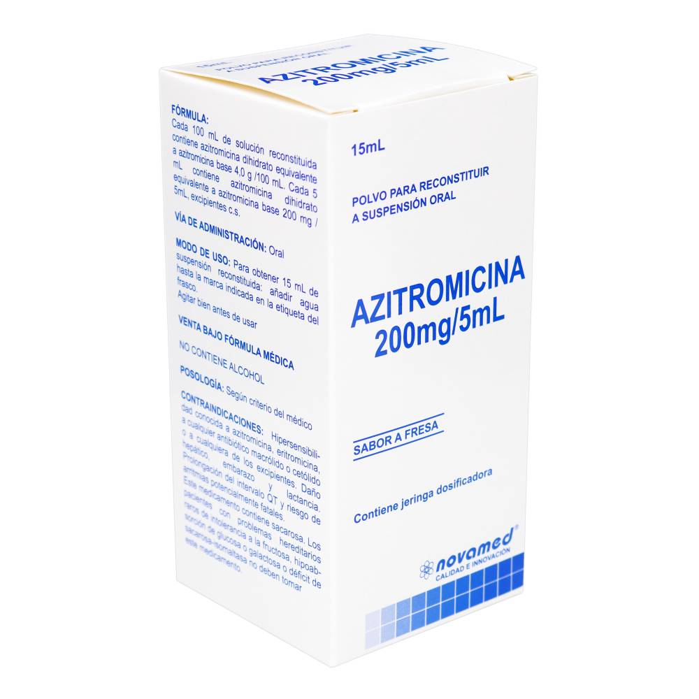 Azitromicina 200mg/5ml Suspensión Oral 15 Ml