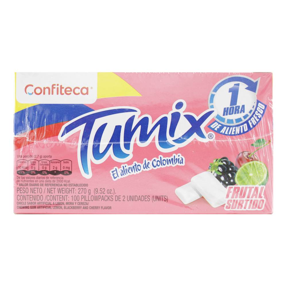 Chicles Tumix Frutal Surtido 2 Pastillas 100 Unidades - Imagen 2