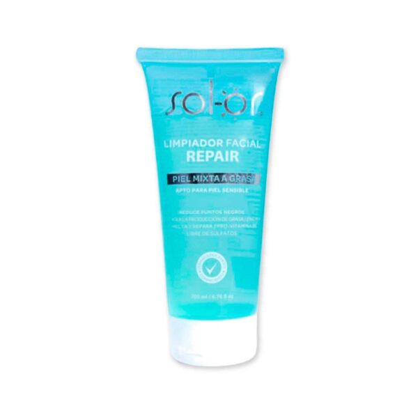 Gel Limpiador Facial Repair Piel Mixta a Grasa Sol-Or 200 ml
