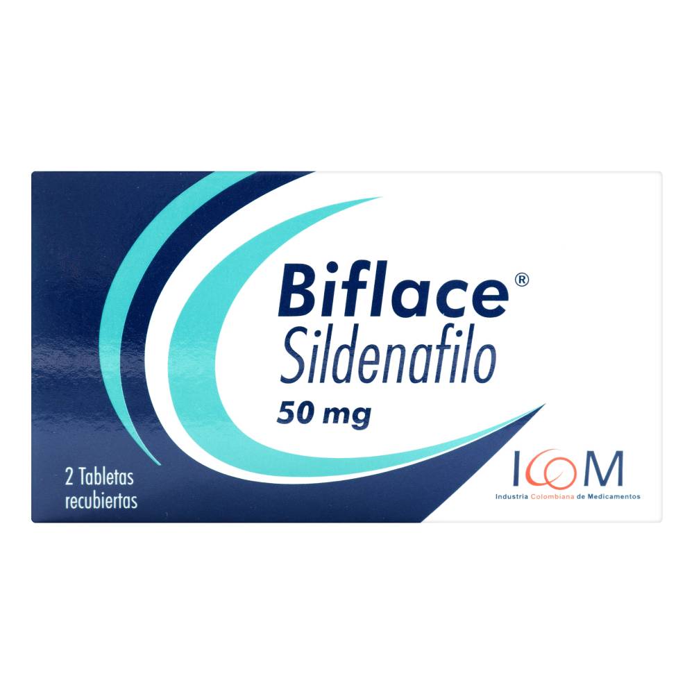 Biflace 50 mg 2 Tabletas Icom Sildenafil