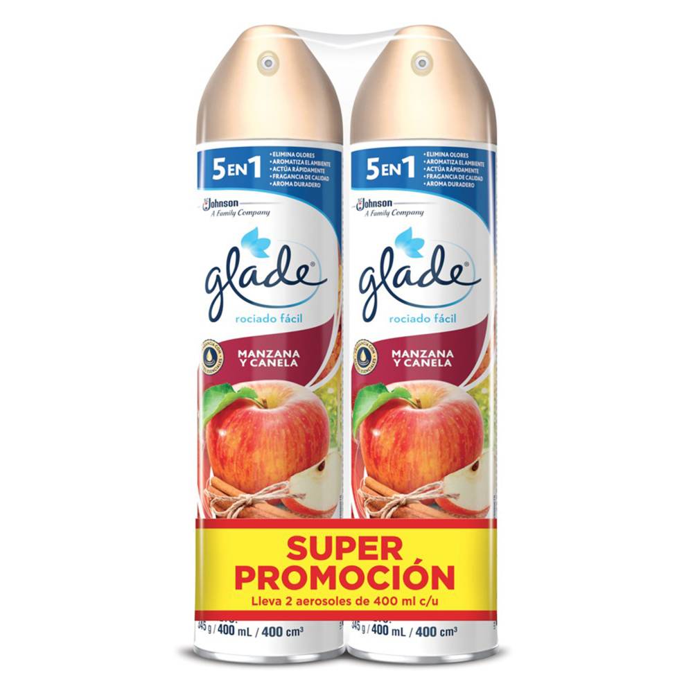 Ambientador Glade Manzana Y Canela 400 ml 2 Unidades