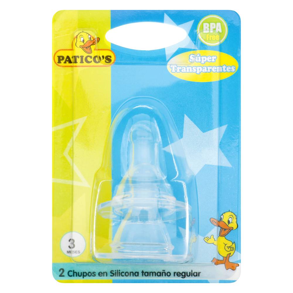 2 Chupos En Silicona Tamaño Regular