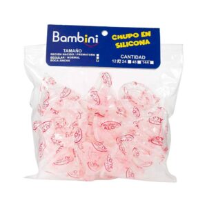 Chupo En Silicona Bambini Boca Ancha Bolsa De 12 Unidades