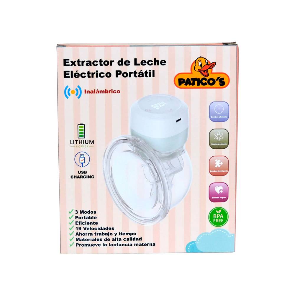 Extractor De Leche Materna Electrico Inalambrico Patico`s