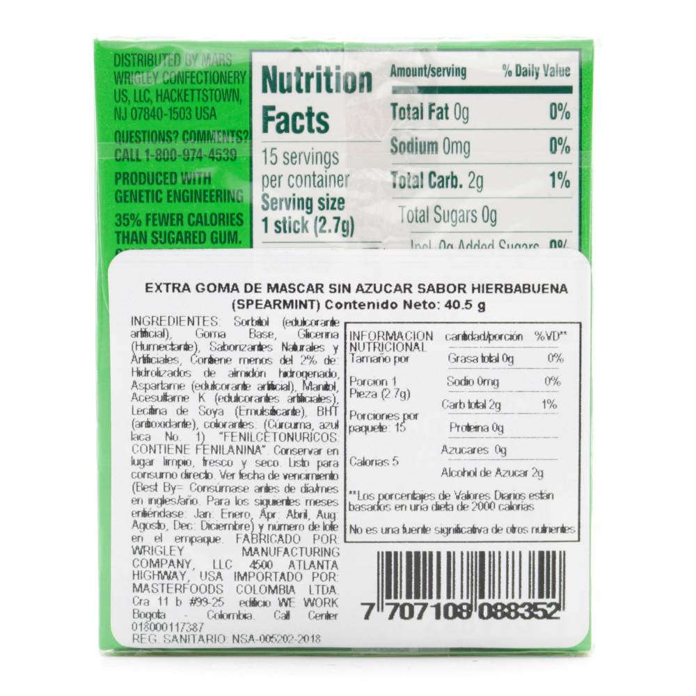 Goma de Mascar Hierbabuena 15 Unidades - Imagen 2