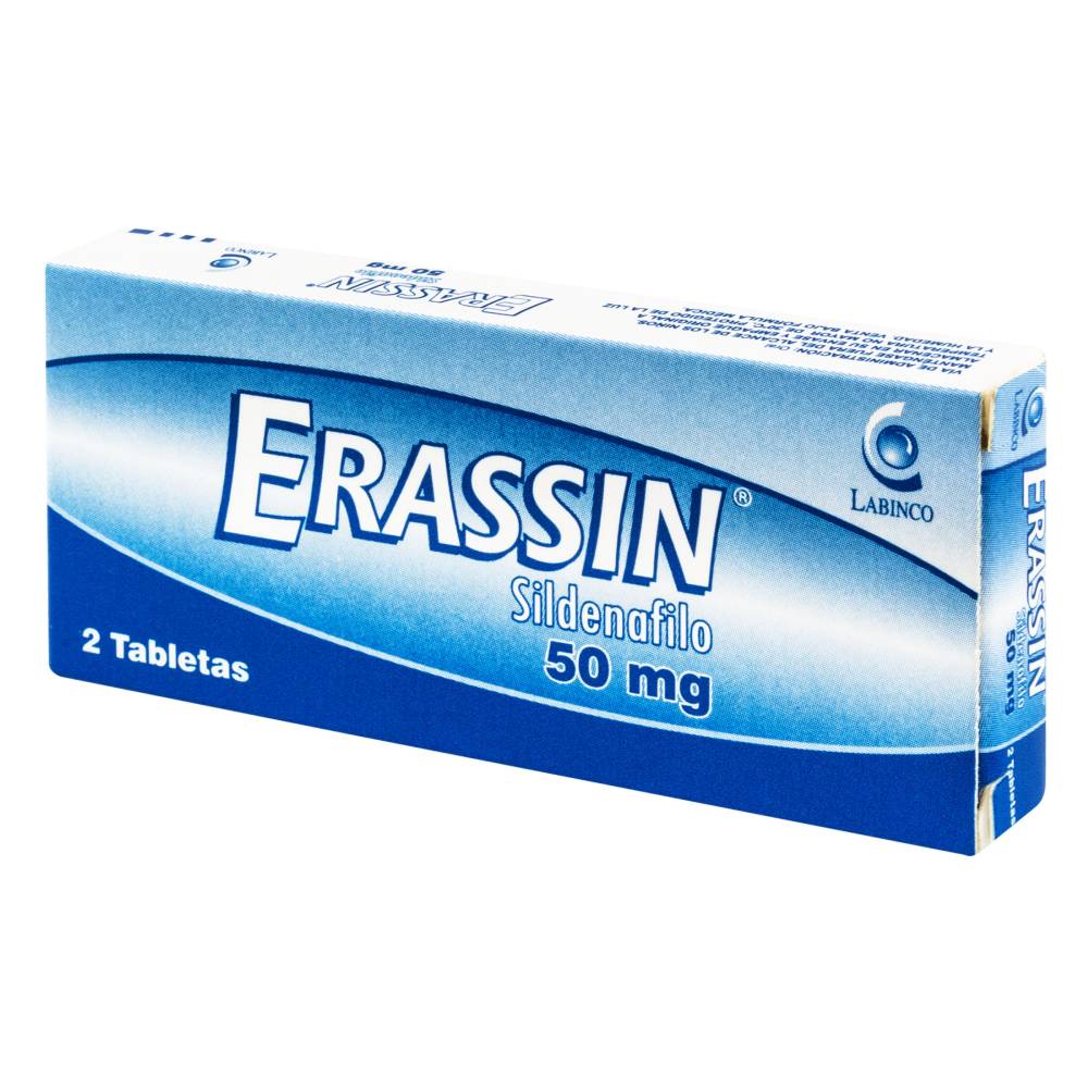 Erassin 50 mg 2 Tabletas Sildenafil - Imagen 2