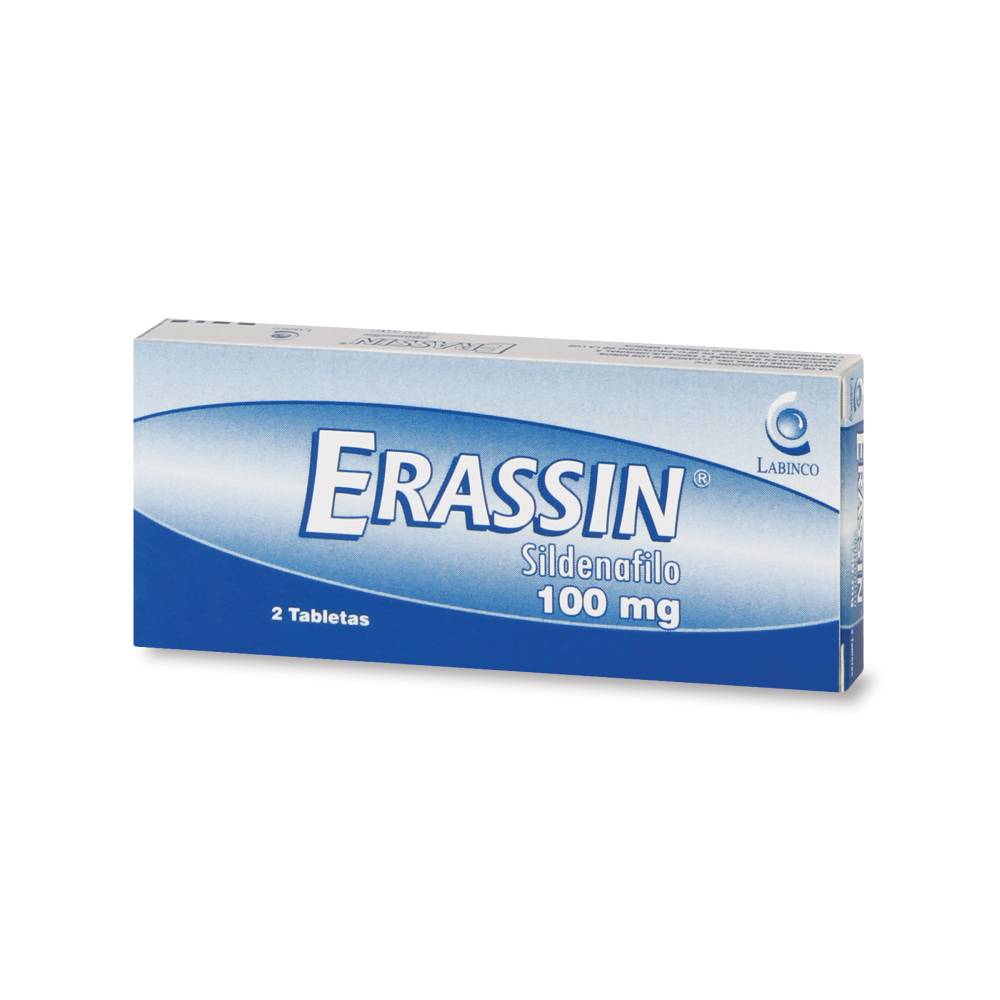 Erassin 100 mg 2 Tabletas Sildenafil - Imagen 3