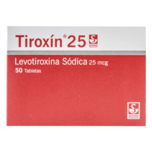 Tiroxin 25 mg 50 Tabletas Levotiroxina Sodica