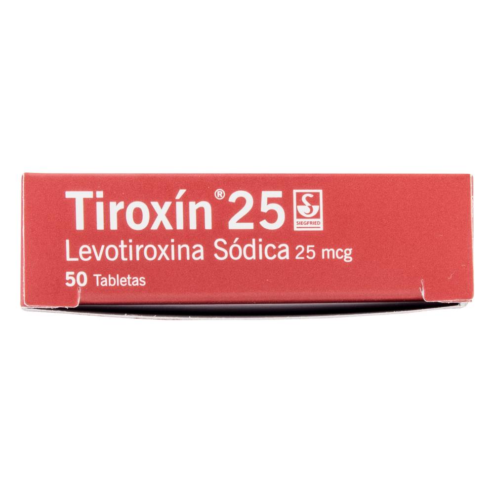 Tiroxin 25 mg 50 Tabletas Levotiroxina Sodica - Imagen 2