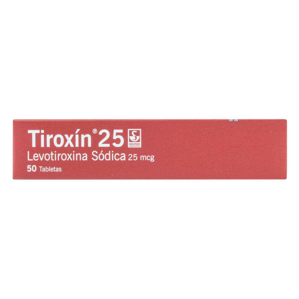 Tiroxin 25 mg 50 Tabletas Levotiroxina Sodica - Imagen 3