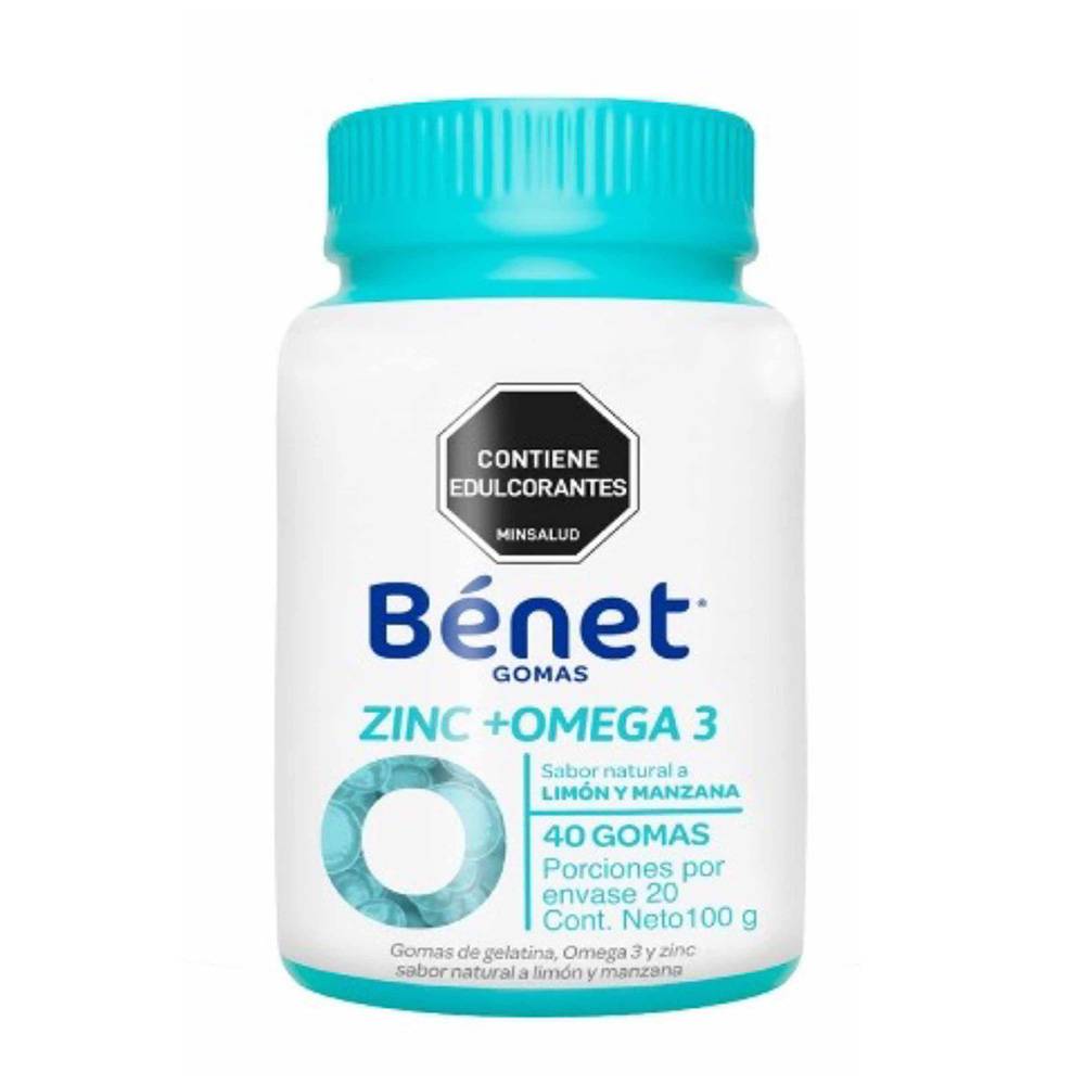Gomas Benet Con Zinc + Omega 3 Sabor LImon Y Manzana 100 g