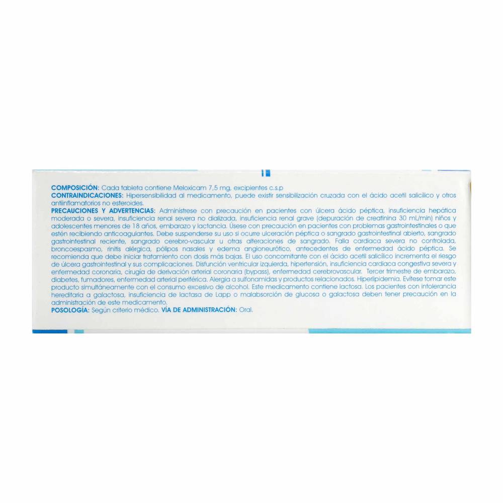 Gesflamar 7.5 mg 10 Tabletas Meloxicam - Imagen 2