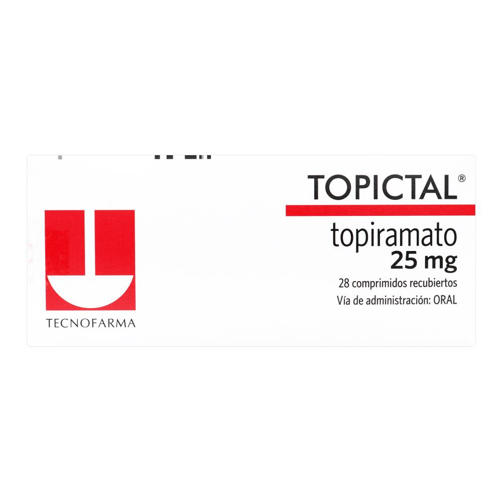 Topictal 25 mg 28 Tabletas Topiramato