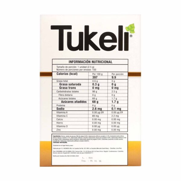 Tukeli Caramelo Display 25 Sobres de 4 Unidades - Imagen 3