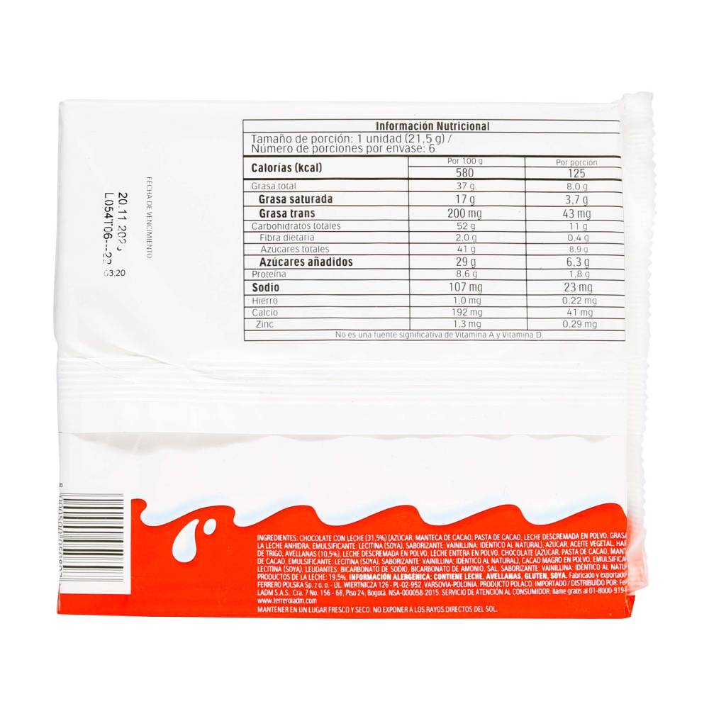 Chocolate Kinder Bueno 3 Unidades - Imagen 2