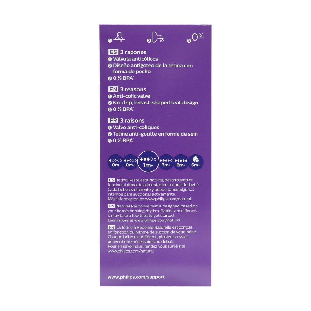 Biberon Philips Avent Natural 260 Ml 9 Oz - Imagen 3