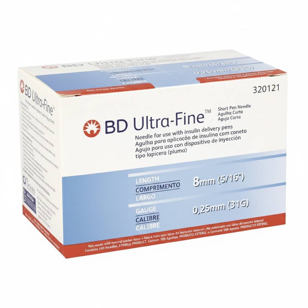 Agujas Para Pluma Insulina BD 31 g X 8 Mm 100 Unidades
