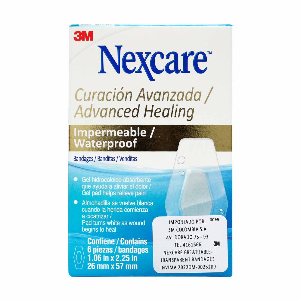 Banditas Nexcare Impermeable Curacion Avanzada 6 Unidades