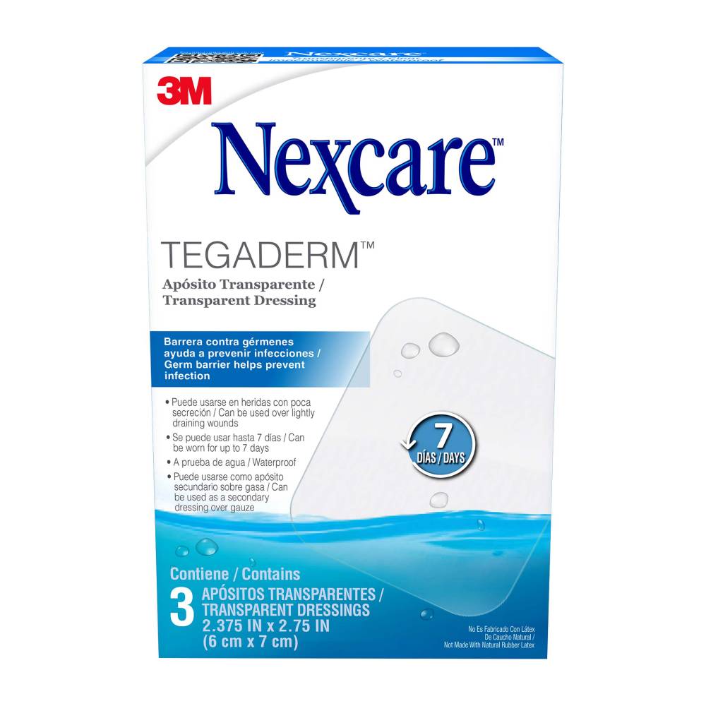 Aposito Transparente Tegaderm Nexcare 3 Unidades