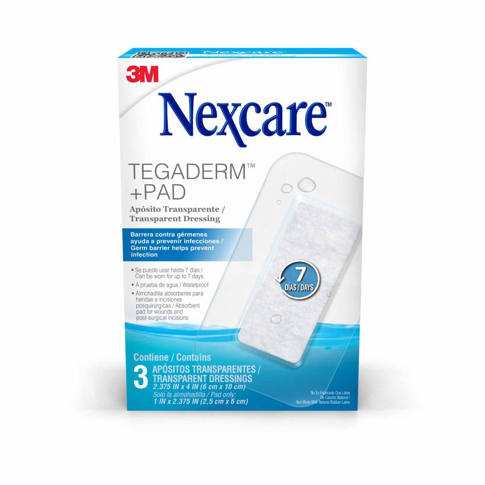 Aposito Transparente Tegaderm + Pad Nexcare 3 Unidades