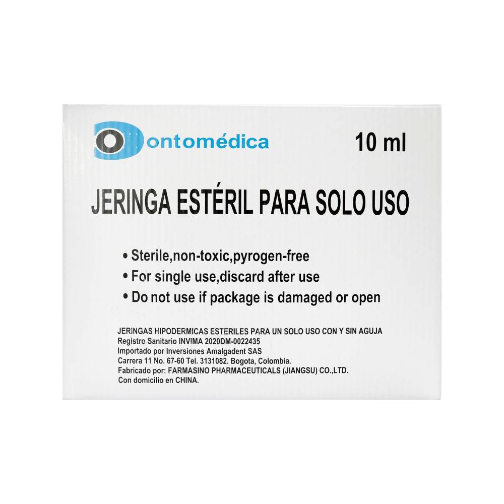 Jeringa Esteril 10 ml 21 G x 1 1/2 100 Unidades Amalgade