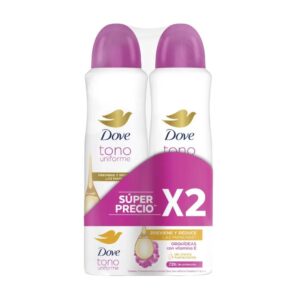 2 Desodorantes Dove Tono Uniforme Orquidea y Vitamina E 87 g