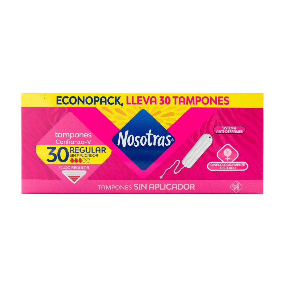 Tampones Nosotras Regular Sin Aplicador 30 Unidades