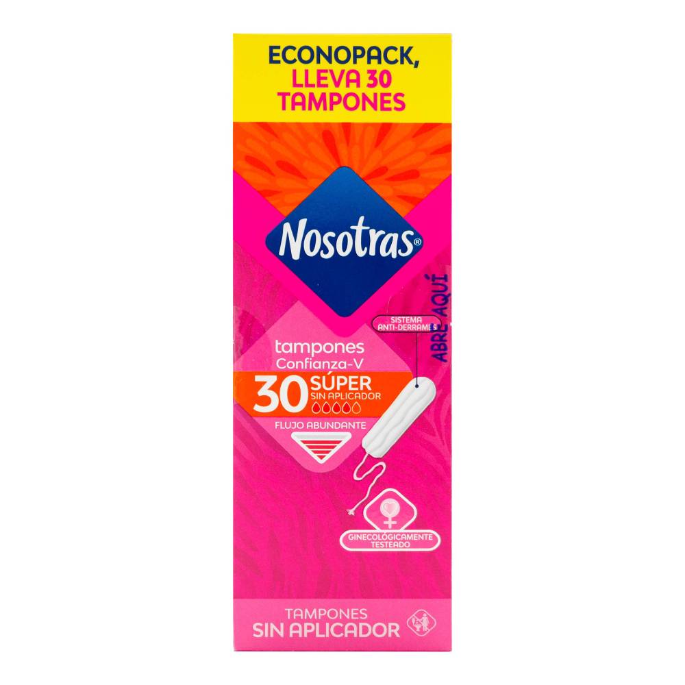 Tampones Nosotras Super Sin Aplicador 30 Unidades