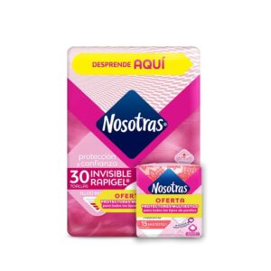Toallas Nosotras Rapigel 30 Unidades + 15 Protectores