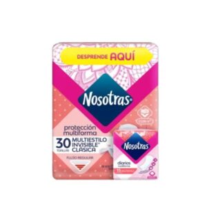 Toallas Nosotras Multiestilo 30 Unidades + 15 Protectores