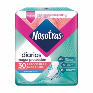 Protectores Nosotras Largos Alas Multiestilo 30 Unidades