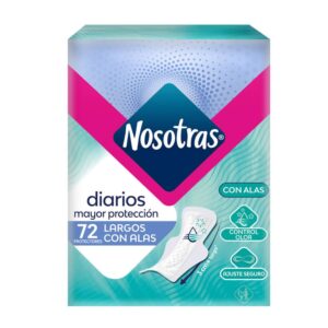 Protectores Diarios Nosotras Largos Con Alas 72 Unidades