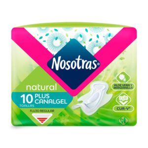 Toallas Nosotras Natural Plus Canalgel 10 Unidades