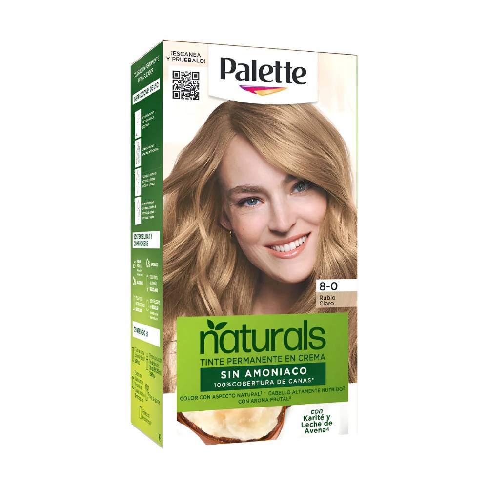 Tinte Palette Natural Tubo 8-0 Rubio Claro