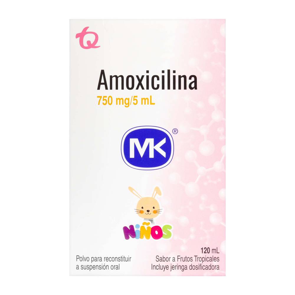 Amoxicilina 750 mg Polvo Para Reconstituir 120 ml MK - Imagen 3