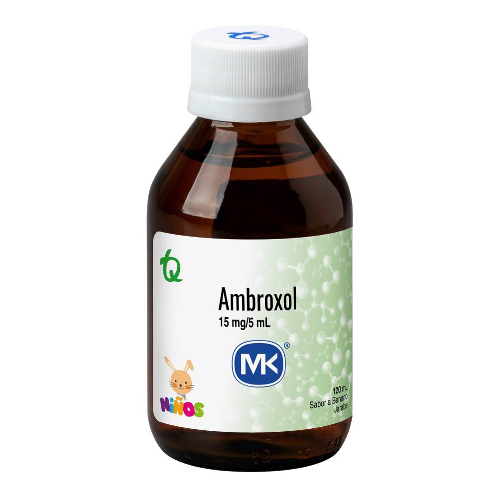 Ambroxol 15 mg Jarabe MK Para Niños Sabor Banano 120 ml